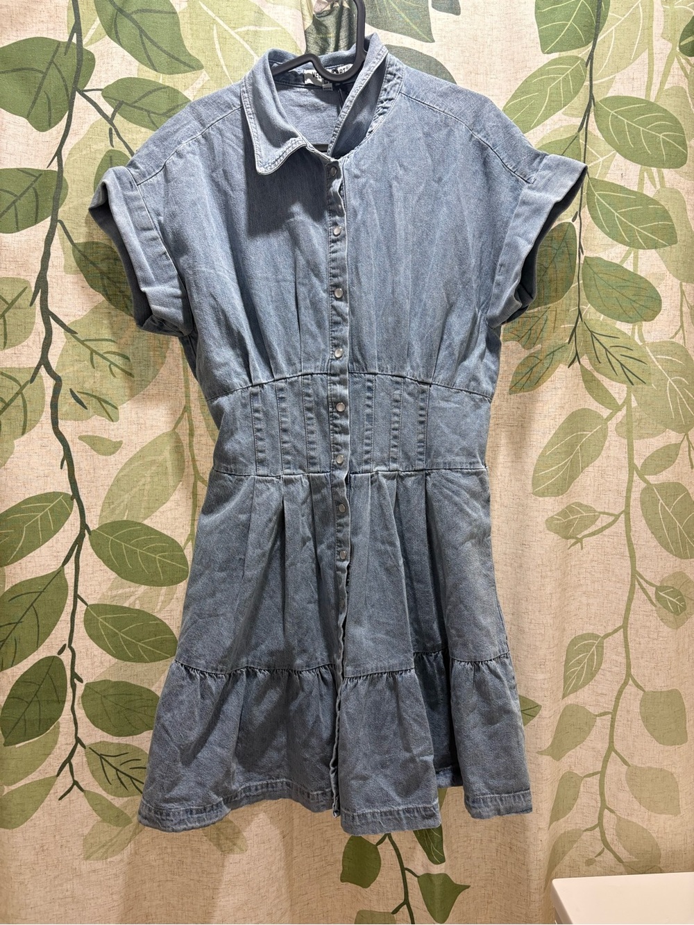 Velvet Heart Light Blue Denim Button-Front Dress